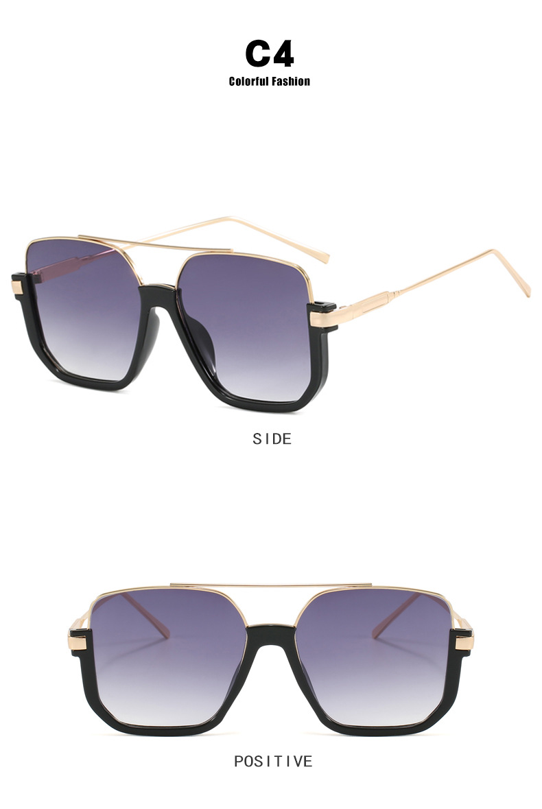 Design sunglasses female square big face thin light color piece plain face artifact advanced sense of men's sunglasses_voghion.com