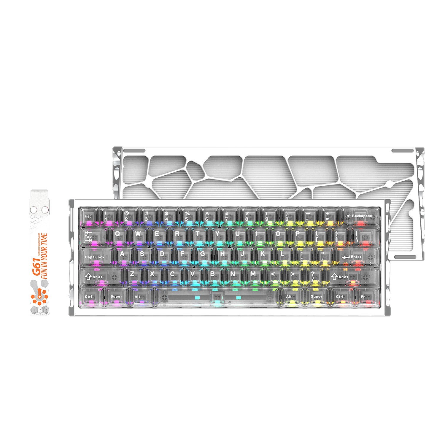 G61 eje magnético teclado gaussiano conexión cableada mecánica personalizada hueco teclado de eje magnético pura caja de aleación de aluminio CNC