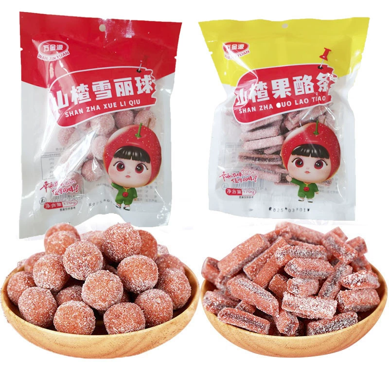 Известные в Интернете закуски Синлонг, консервированные фрукты, candied fruit, цинде, кожура фруктов, независимый боярышник, 170 г, упакованные шарики боярышника.