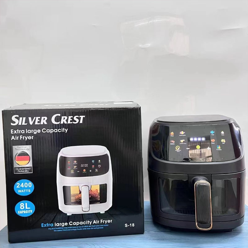 Silver Crest 8L Freidora de aire visual de gran capacidad Freidora eléctrica inteligente estándar europea 220V de una pieza