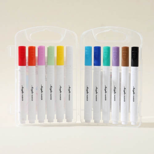 Acrylic marker pen set 12 colors 24 colors 36 colors 48 colors brush diy graffiti pen art painting tools painting set box