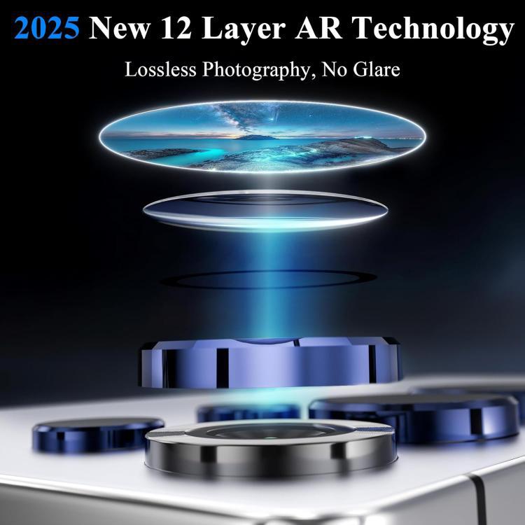 Kalebol Fácil de instalar Anti-rañazos Anti-ruptura Sin parpadeo Ultra-delgada película protectora de lente independiente para iPhone 17 / iPhone Air