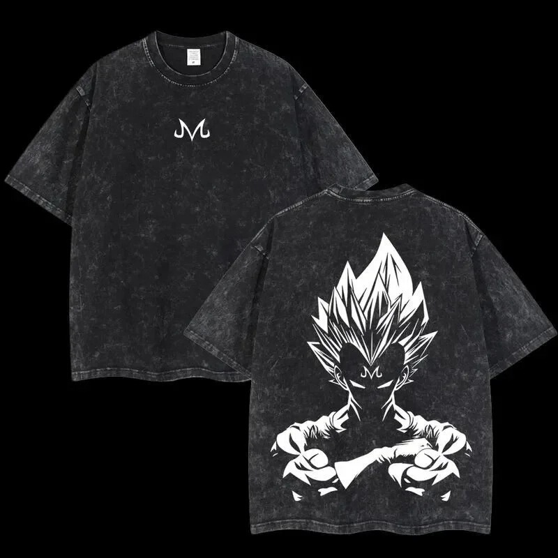 Anime Dragon Ball Cosplay Washed T-Shirt Short Sleeve Loose Casual Sports Fitness T-Shirt Men's Harajuku Anime Dragon Ball Cosplay Washed T-Shirt Short Sleeve Loose Casual Sports Fitness T-Shirt Men's Harajuku