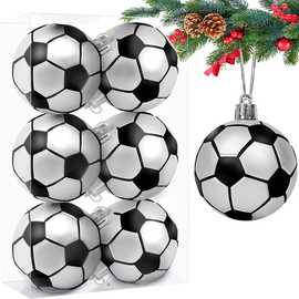 跨境专供 6件足球篮球橄榄球 防碎圣诞树球装饰挂球装饰