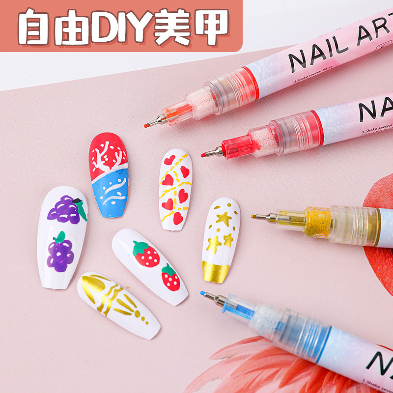 Nail Art pen Internet celebridad pintura acrílica pluma de pintura nueva pluma de pintura de uñas DIY transfronteriza pluma de dibujo de uñas de 12 colores