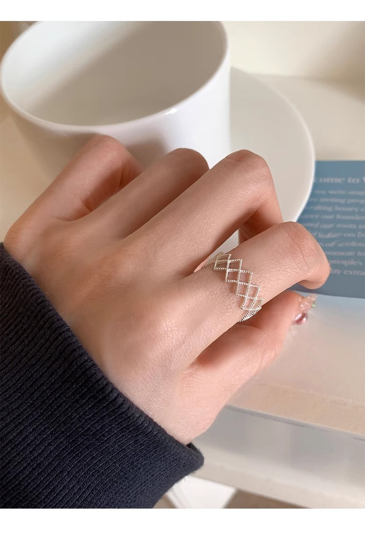 2g Weight Rings Classification Adjustable Ring Size 1 Piece Quantity Holiday, Tea Party Occasion 925 Sterling Silver Material Geometric Pattern All Seasons Season Women's Gender Elegant, Simple Style Style 1 Piece 925 Sterling Silver Geometric Rings 10