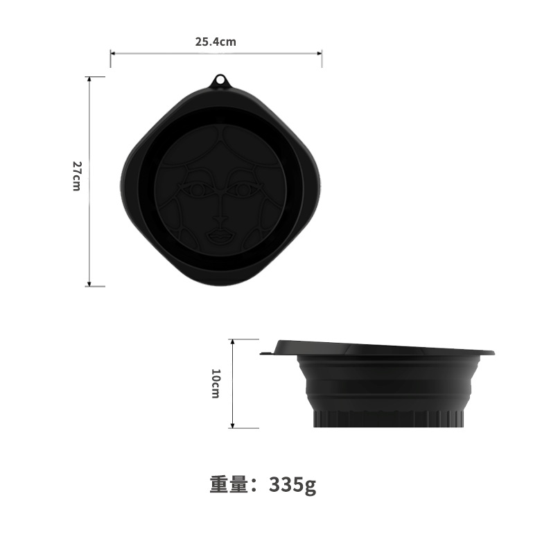 Nuevo tipo transfronterizo de silicona compresas de hielo plegables lavabo facial compresas frías lavabo facial portátil al aire libre lavabo facial plegable