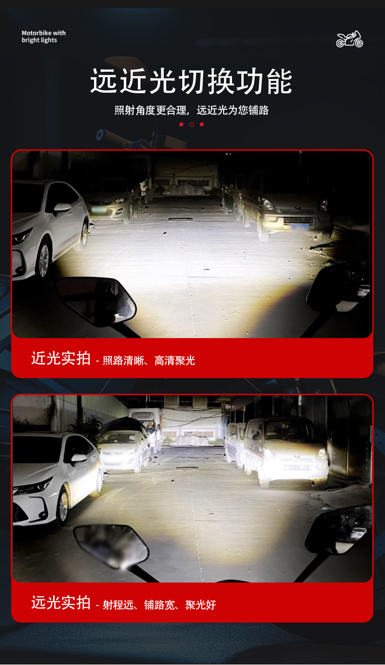 Tianyancat LED Spotlight Universal External Dual-Lens High-Low Beam Modified Headlight for Electric Vehicles and Motorcycles