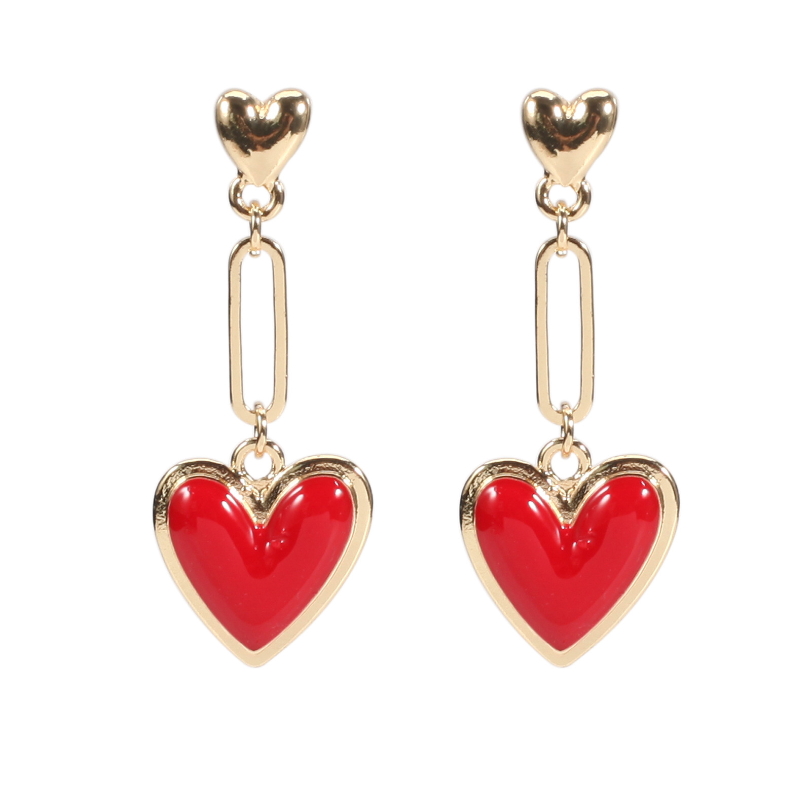 18g Weight Copper Ear Needle Material Rhinestones, Pearl Inlay Material Drop Earrings Classification 1 Pair Quantity Holiday, Daily Occasion Alloy Material Heart Shape Pattern Women's Gender Enamel, Inlay Design IG Style, Sweet Style 1 Pair IG Style Sweet Heart Shape Enamel Inlay Alloy Rhinestones Pearl Drop Earrings 36