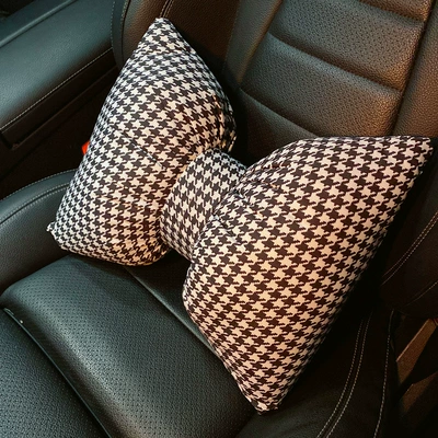 Houndstooth Car Interior Headrest Neck Sürətlər qutusu və əl tormozu başlıqları - houndstooth-waist-single