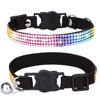 Shining rhinestone pets to prevent crawls, dwarf cat collars Small and small leather dog traction rope cross -border hot sales