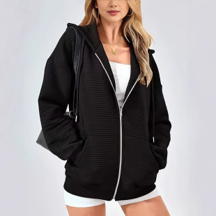 Europe and the United States new wish Amazon autumn explosions Europe and the United States women's hot solid color long sleeve zipper collar plus size guard