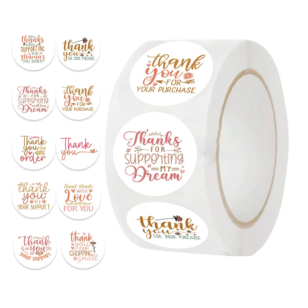 500 листов/рулон трансграничной горячей ленты благодаря thank you материал ручной записи декоративный конверт наклейки в горошек