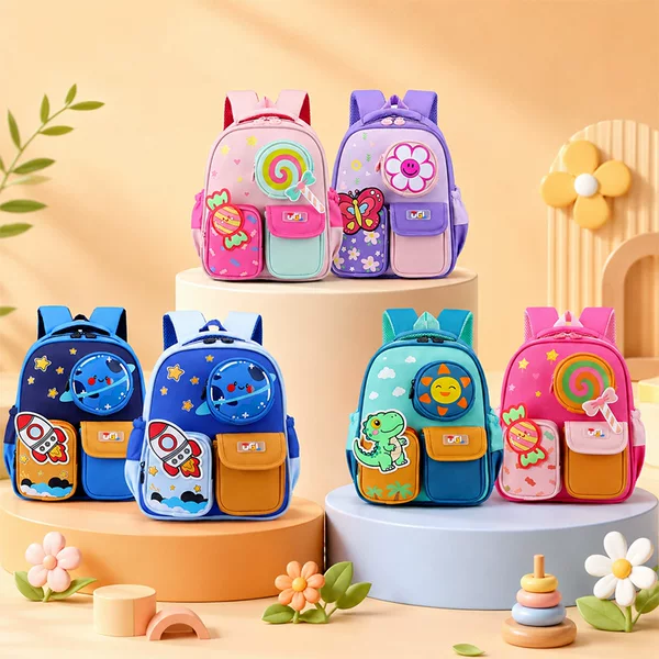 Wholesale Kindergarten School Bags, Lightweight and Breathable, Cute Cartoon Macaron Colors, Backpacks for Children Aged 3-6