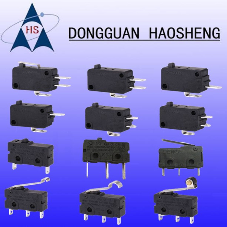 【优惠价出售】微动开关行程限位带长柄滚轮弯脚鼠标开关二脚复位