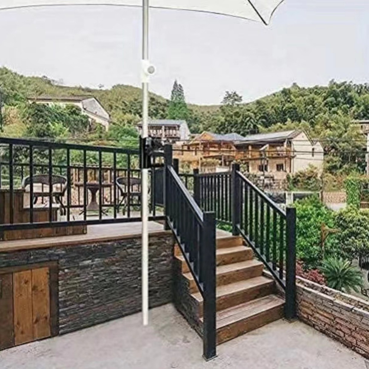 Soporte para sombrilla, clip para sombrilla de balcón, base para sombrilla de mesa para exteriores, clip para sombrilla de banco, clip para sombrilla de patio, clip para sombrilla de playa