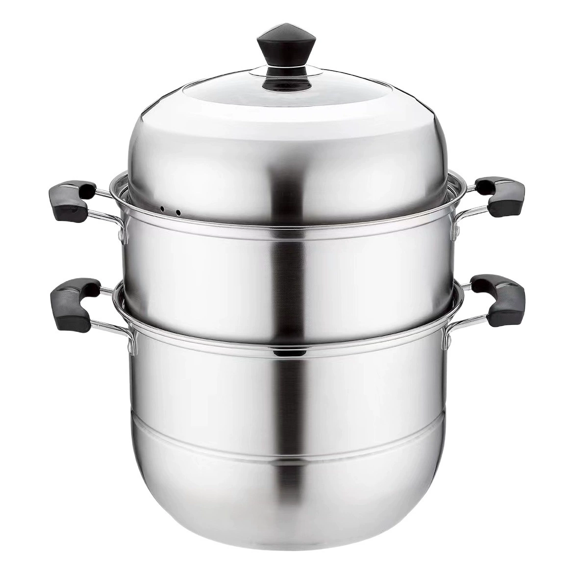 Заводская немагнитная сверхтолстая большая Пароварка из нержавеющей стали 1,0 Двухслойная трехслойная утолщенная кастрюля для супа Пароварка для супа с пароваркой и ящиком