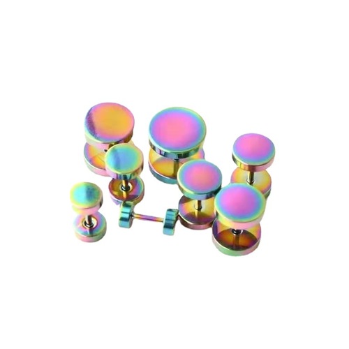 Barbell ear studs, dumbbell cross-shaped earrings, two-ended round cookie earrings, stainless steel threaded screw-back ear hooks