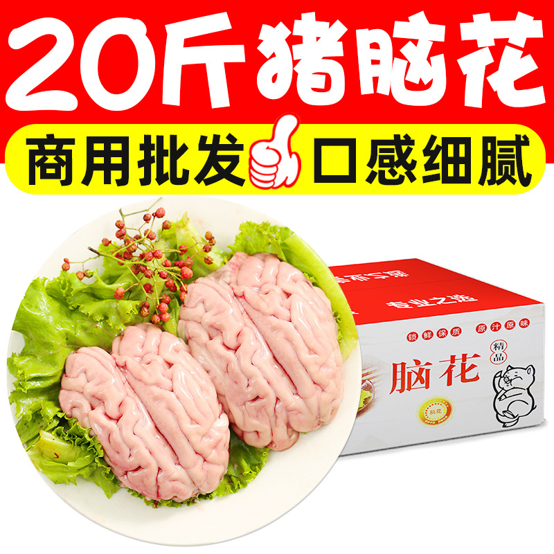 20斤冷冻猪脑脑花左右脑猪脑花箱装脑髓火锅烧烤食材商用批发