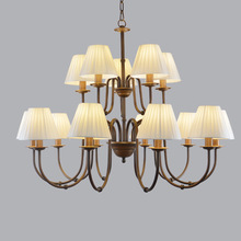 跨境新款布艺客厅吊灯法式复古轻奢欧式美式灯卧室灯主卧餐厅灯具