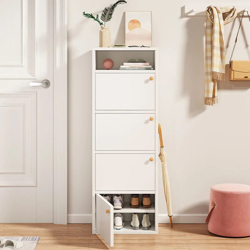 Narrow Entryway Shoe Cabinet with High Vertical Design for Elevator Entrance, Multi-Layer Large Capacity Simple Balcony Storage Cabinet