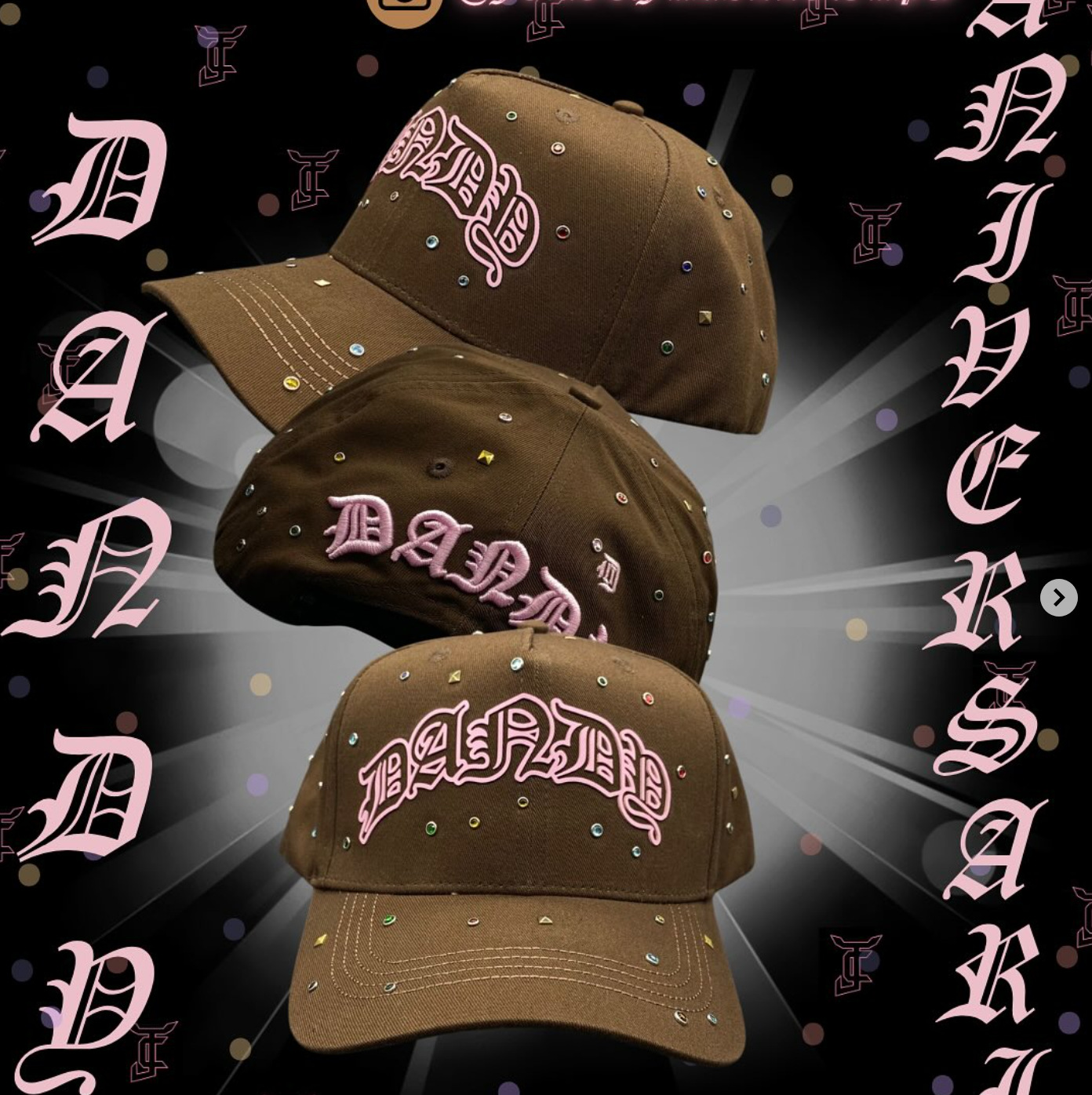 Aliexpress spot Dandy letras bordadas ajustables gorra de boca de pato borde curvo con taladro gorra de béisbol