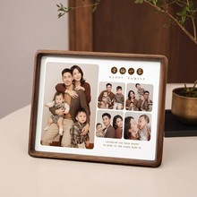 严选全家福黑胡桃实木相框高级感卧室摆件diy洗照片810寸A4寸摆台