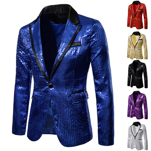Men's Suit Sparkling Performance Dress Suit Nightclub Men's Attire Host MC Studio Coat Western Suit XZ58