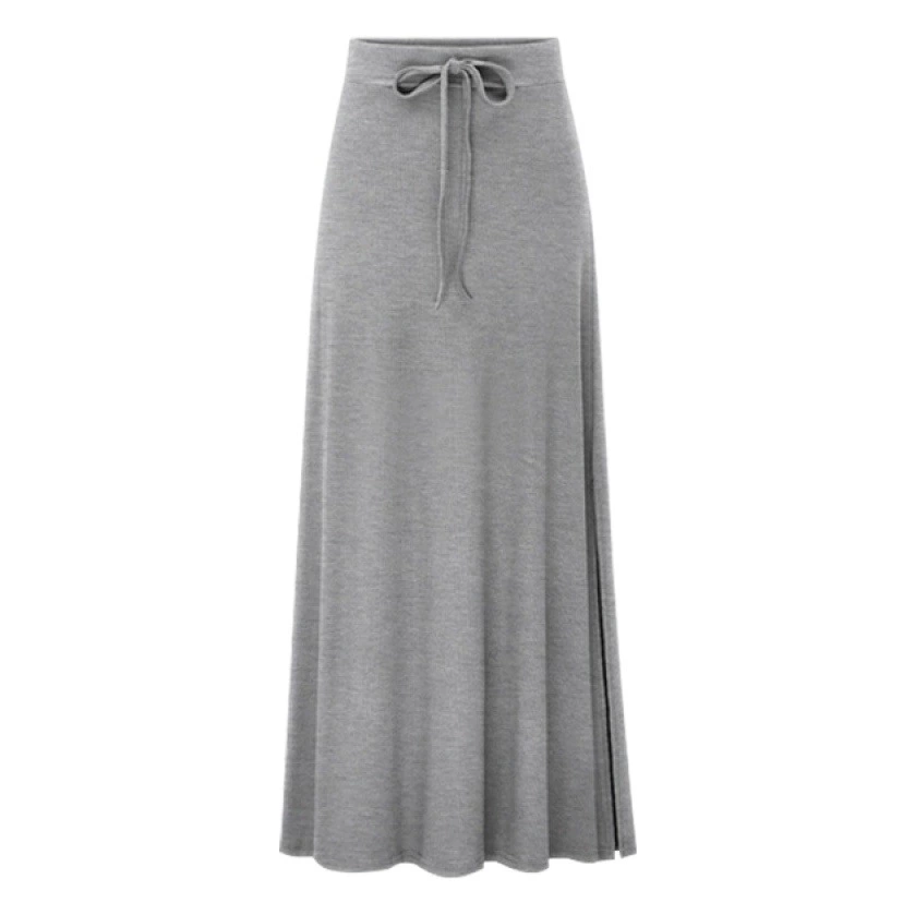 Европа и США трансграничная Внешняя торговля женская одежда больших размеров Толстая сестра весенне-летняя юбка с разрезом и высокой талией вязаная длинная юбка на бедрах