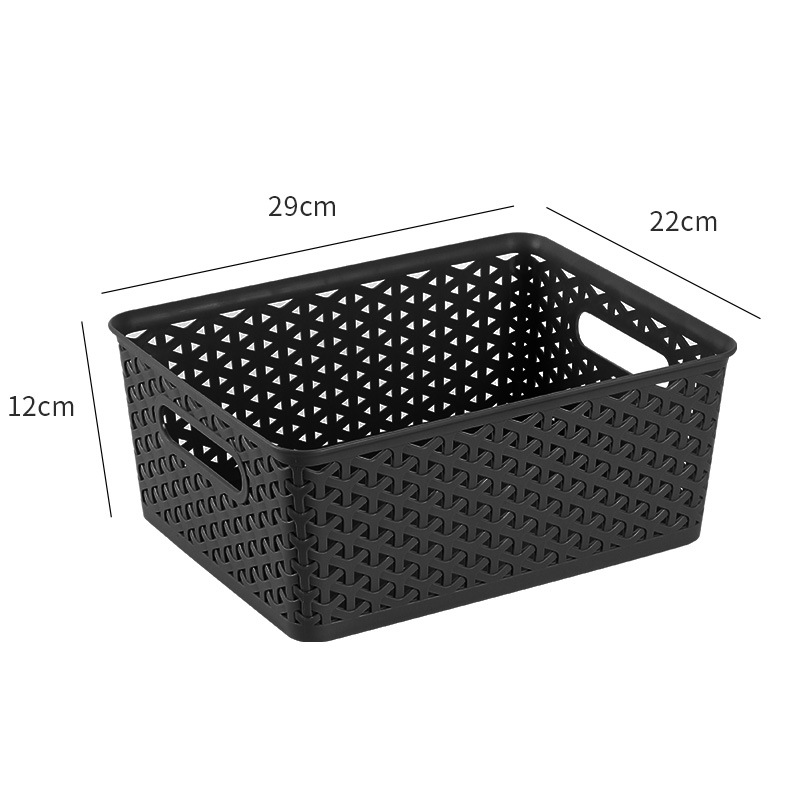 Cesta organizadora de plástico tejido hueco, estilo minimalista, ideal para almacenamiento de cocina y hogar, caja práctica multiusos