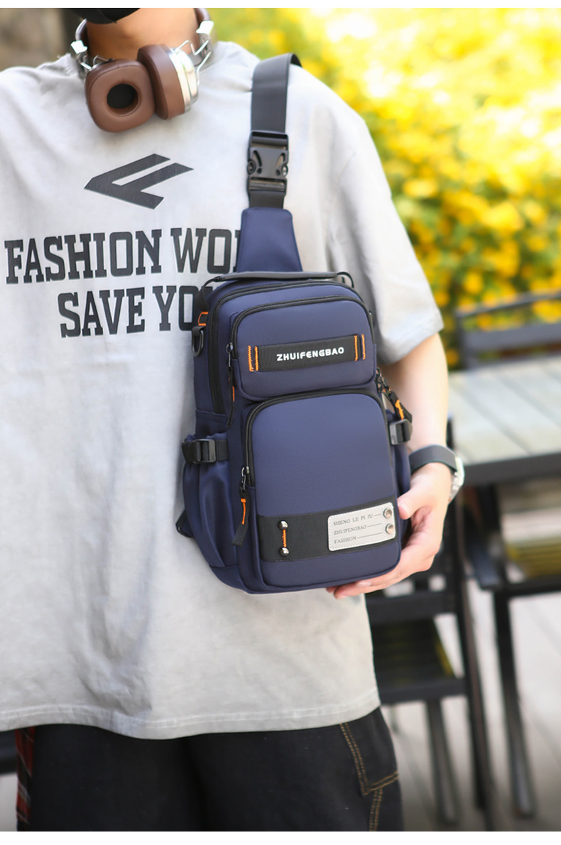 New fashionable men's chest bag, multi-functional dual-purpose backpack, simple small backpack, outdoor single-shoulder travel crossbody bag undefined