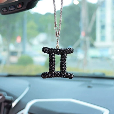 Cross-border 12 constellation three-color, Car hanging - black-diamond-gemini