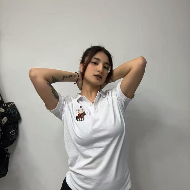 Ralph Lauren Polo Short-Sleeve Unisex Lauren Sun-Protection Breathable Black Embroidered T-Shirt Regular Shoulder Top