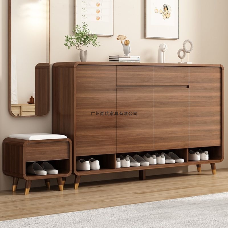 New Chinese-Style Entryway Shoe Cabinet for Home Use, Solid Wood Doorway Shoe Cabinet, Economical Foyer Shoe-Changing Bench, New Model for Hall, Available for Wholesale