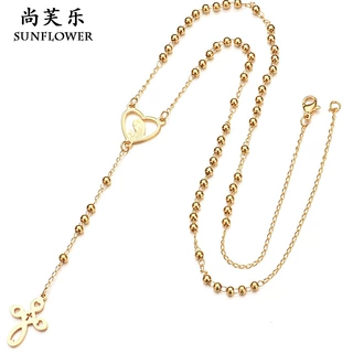 欧美跨境热卖简约爱心吊坠长流苏项链女轻奢小众高级感项饰批发