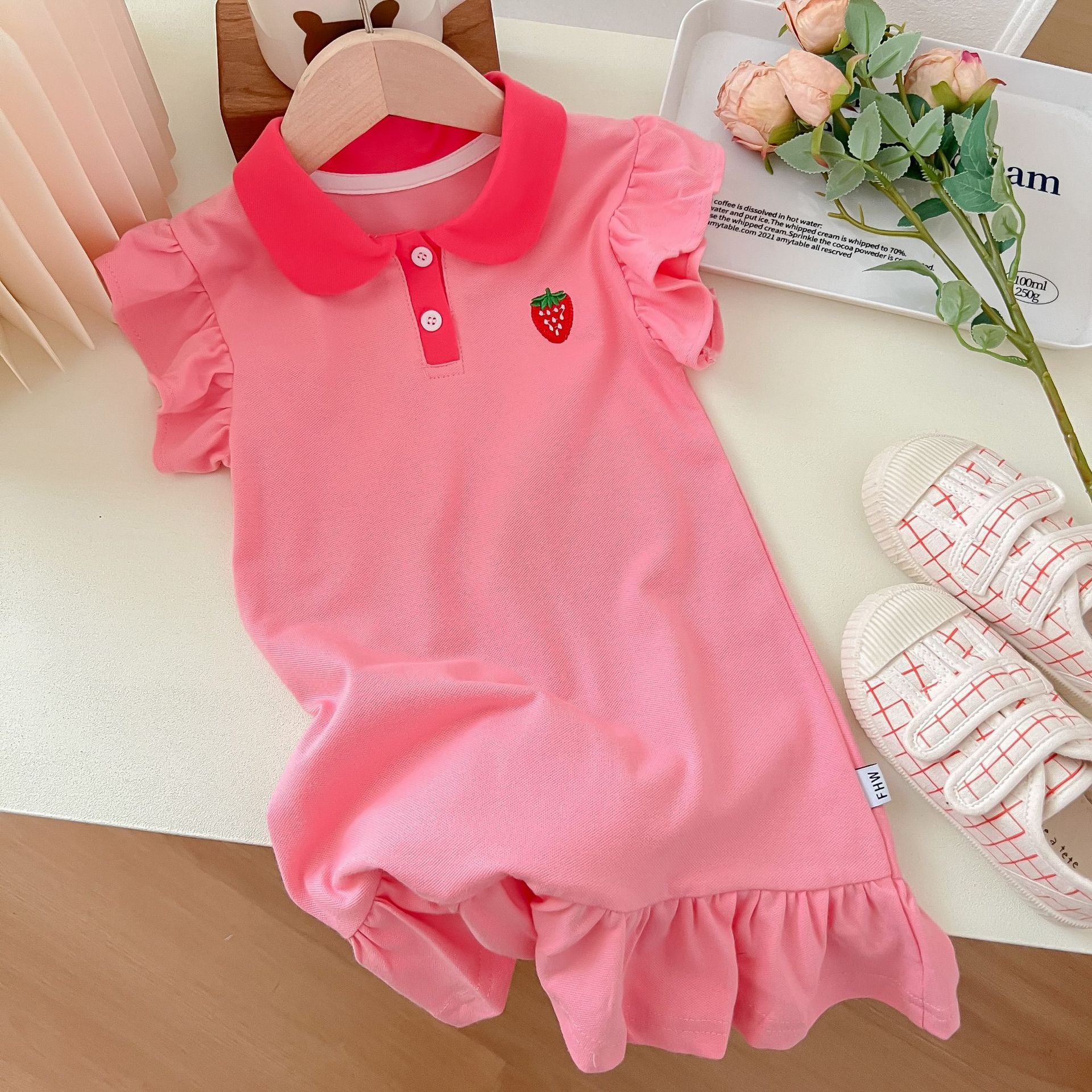 Corea del Sur ropa para niños vestido de niña 2023 vestido de verano niña floral manga voladora vestido de princesa vestido de chaleco de estilo coreano Retro
