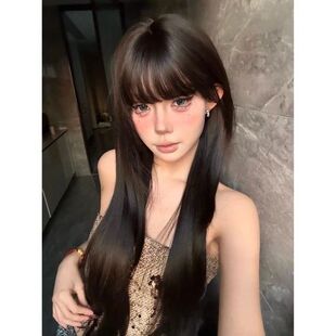 [Riman Little Witch] Black Long Straight Artificial Hair High Level Wig Lori Long Hair Female Basic Wig