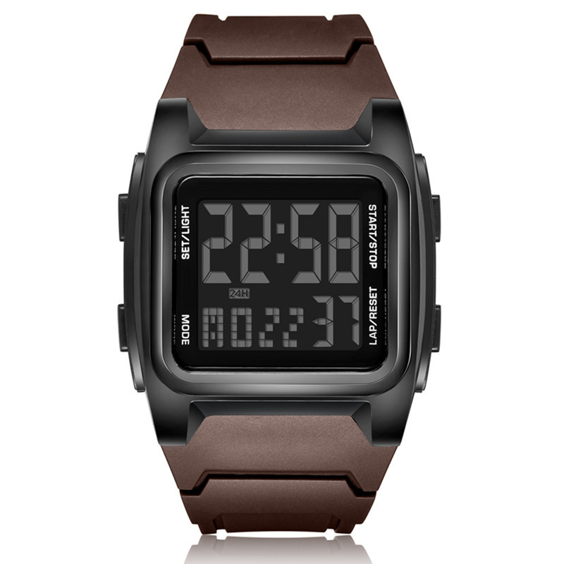 Nuevo reloj electrónico deportivo retro cuadrado de pantalla grande para hombre luminoso impermeable multifuncional reloj militar al aire libre reloj deportivo