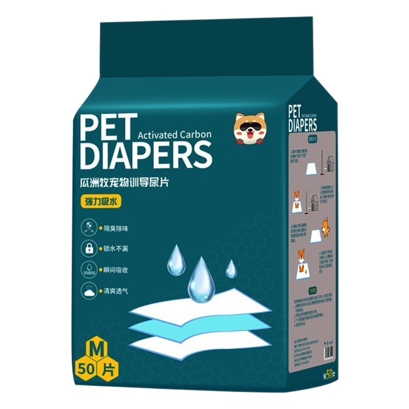 Pañal para mascotas en stock al por mayor engrosada pañal absorbente desodorante pañal de peluche perro limpieza pañal perro estera