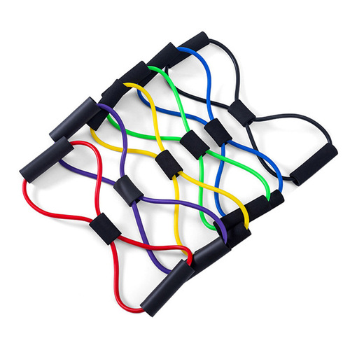 跨境批发8字拉力器多功能美背训练拉力绳家用瑜伽健身开肩拉力器