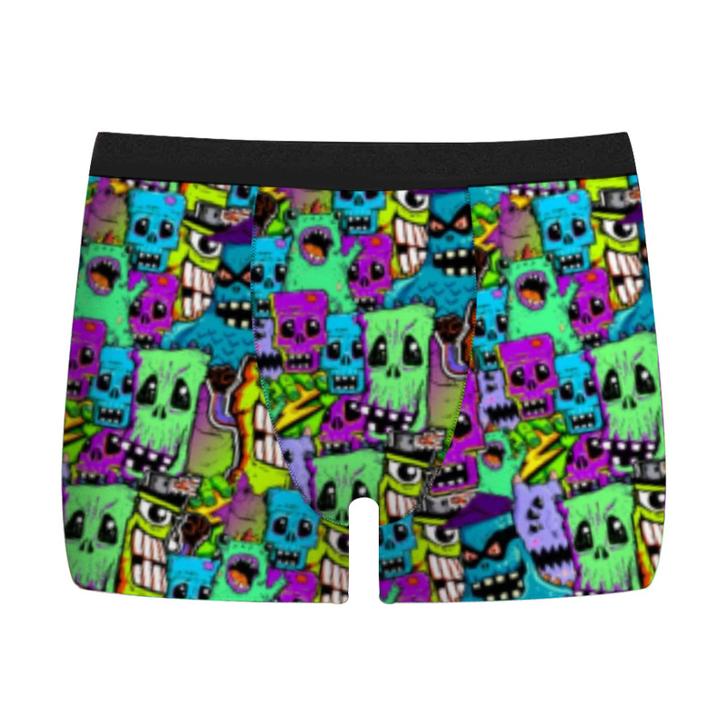 Cross-Border Export European and American Men's Underwear 3D Digital Printing Casual Daily Wear Comfortable Elastic Breathable Boxer Briefs