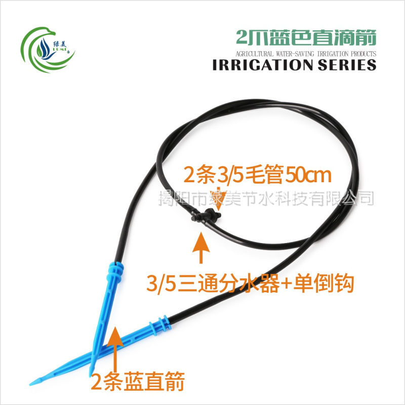 Flecha azul de dos vías + 3 / 5 barbadas simples