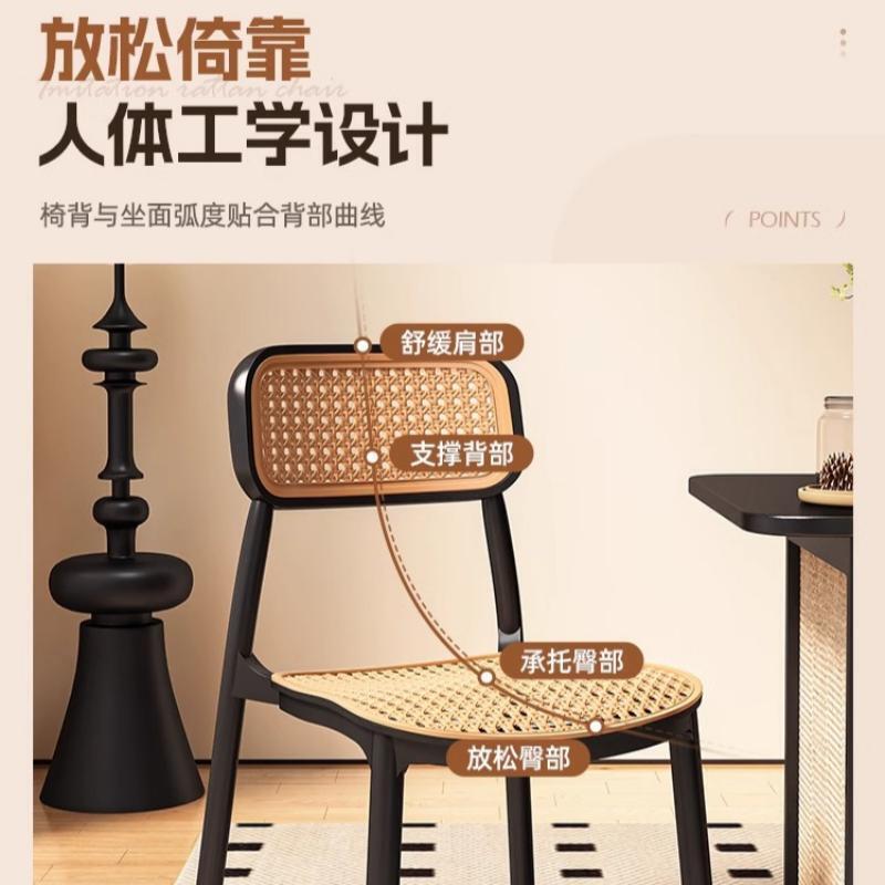 家庭用籐椅子背もたれ椅子通気性屋外スツールダイニングチェア商業ダイニングテーブル椅子プラスチック籐椅子籐中古|undefined
