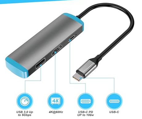 Switch 2 convertidor de video de aluminio HDMI   PD 100 W   USB 3.0 4K 60H