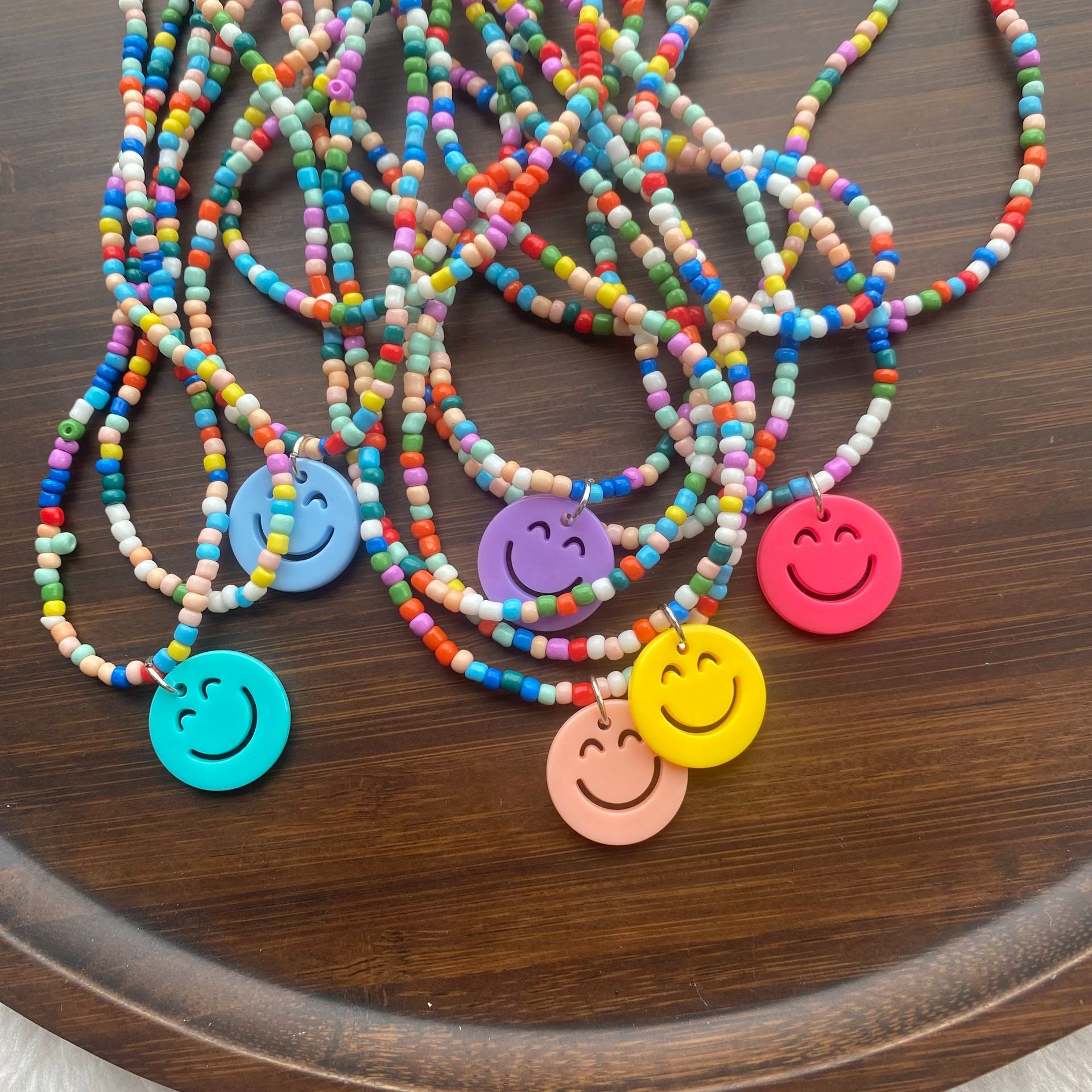 Fashion Smiley Face Bead Handmade Women's Layered Necklaces 1 Piece display picture 2