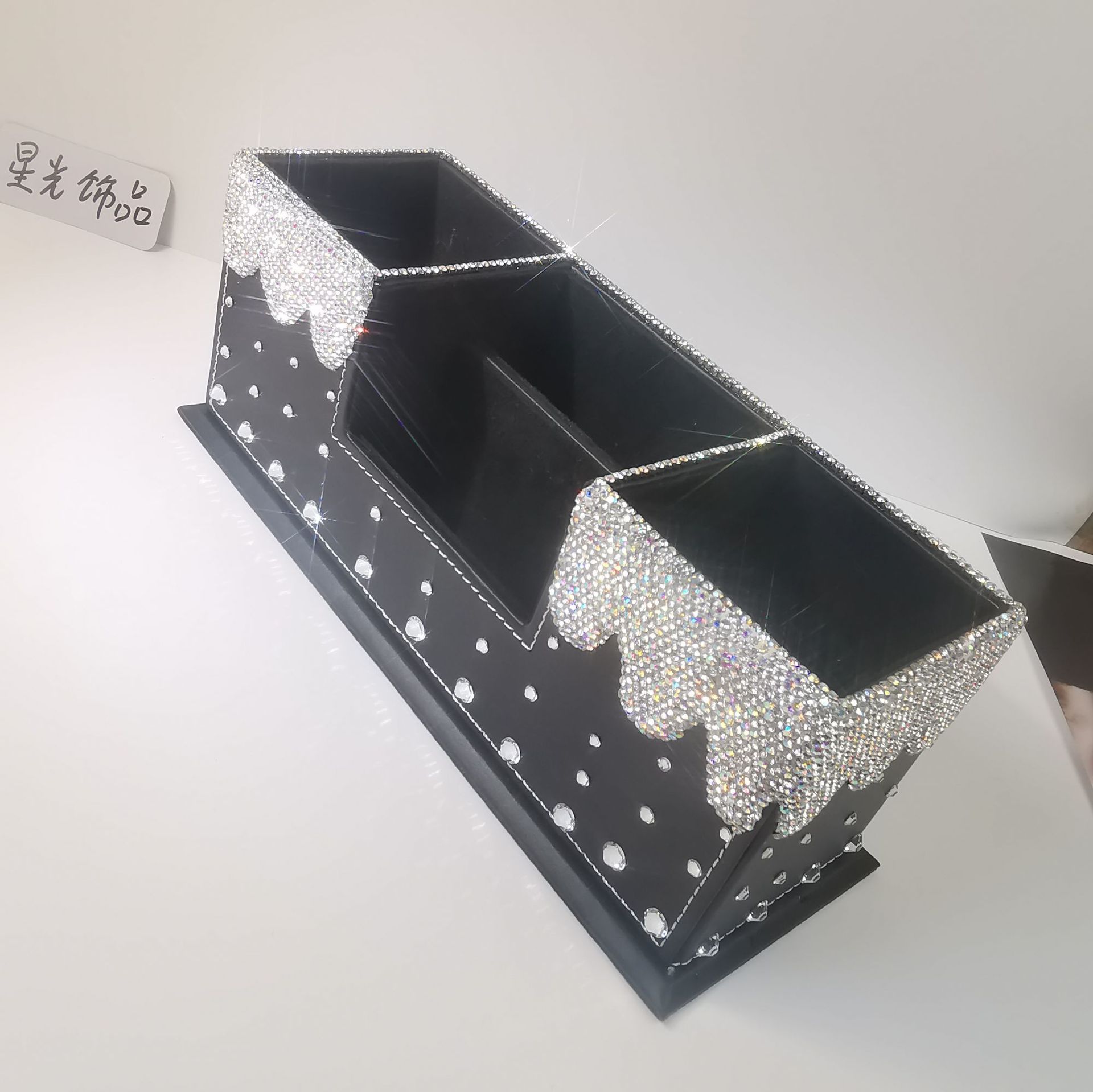 하이 엔드 가죽 다이아몬드 펜 홀더 창조적 인 패션 호텔 사무실 데스크탑 장식 다이아몬드 펜 홀더 명함 홀더