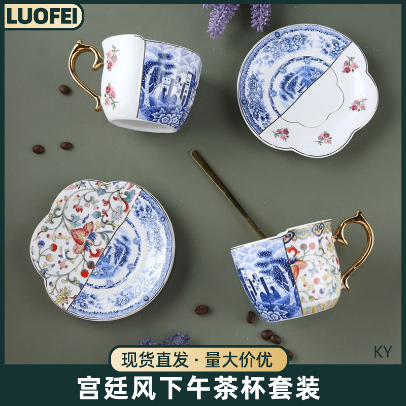 New Chinese Exquisite Vintage Cup Painted Pottery Porcelain Teapot Coffee Pot Italian Coffee Cup Mug Afternoon Tea Tea Set New Chinese Exquisite Vintage Cup Painted Pottery Porcelain Teapot Coffee Pot Italian Coffee Cup Mug Afternoon Tea Tea Set