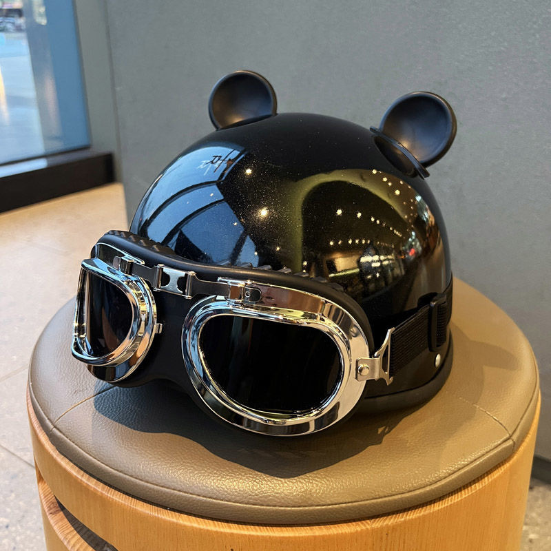 Suitable for Retro Helmets, 3C Certified, Personalized Men's and Women's Electric Vehicle Half Helmets, Universal for All Seasons, Summer Sun Protection and Safety