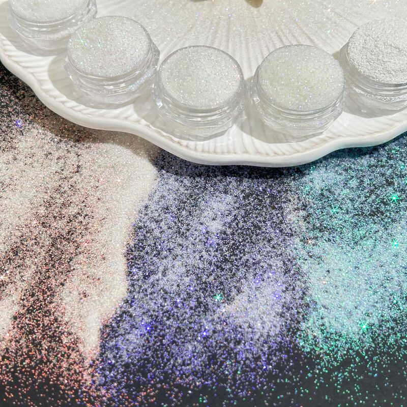 0.2mm Polarized Colorful Glitter Powder Snowflake Porcelain White Flowy Resin Toy Material Nail Art Fine Powder Glitter Nail Decorations 0.2mm Polarized Colorful Glitter Powder Snowflake Porcelain White Flowy Resin Toy Material Nail Art Fine Powder Glitter Nail Decorations