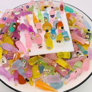 Explosions lucky bag food play simulation beverage wine bottle resin accessories DIY cream glue mobile phone shell haircard patch material